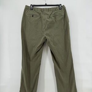 Peter Millar Men's Green Cotton Business Casual Flat Front Preppy Golf Chinos